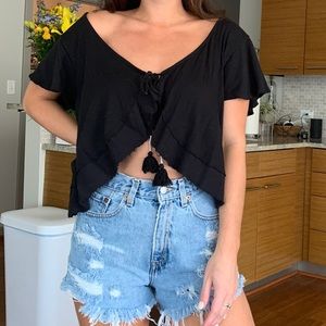 Black free people tie top